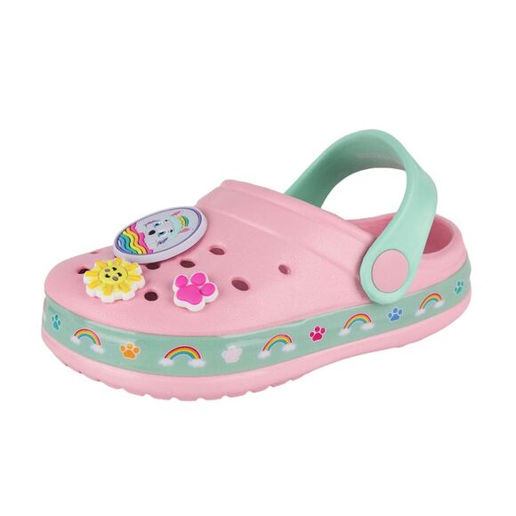 Paw Patrol Girls Skye & Everest Button Clogs / Pink/Green - Picture 1 of 4